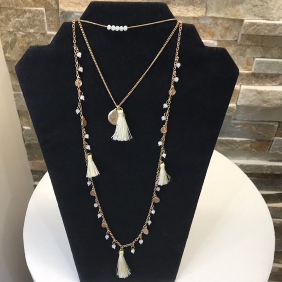 💎💎💎Canvas Beads Tassels & Coins Necklace - Picture 2 of 4